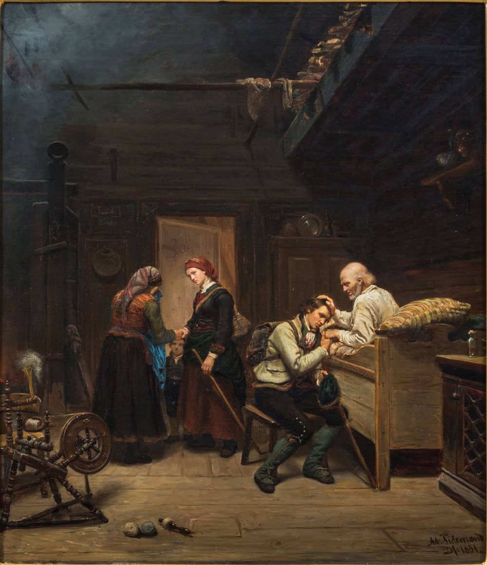 Adolph Tidemand, Avskjed med de gamle foreldre
