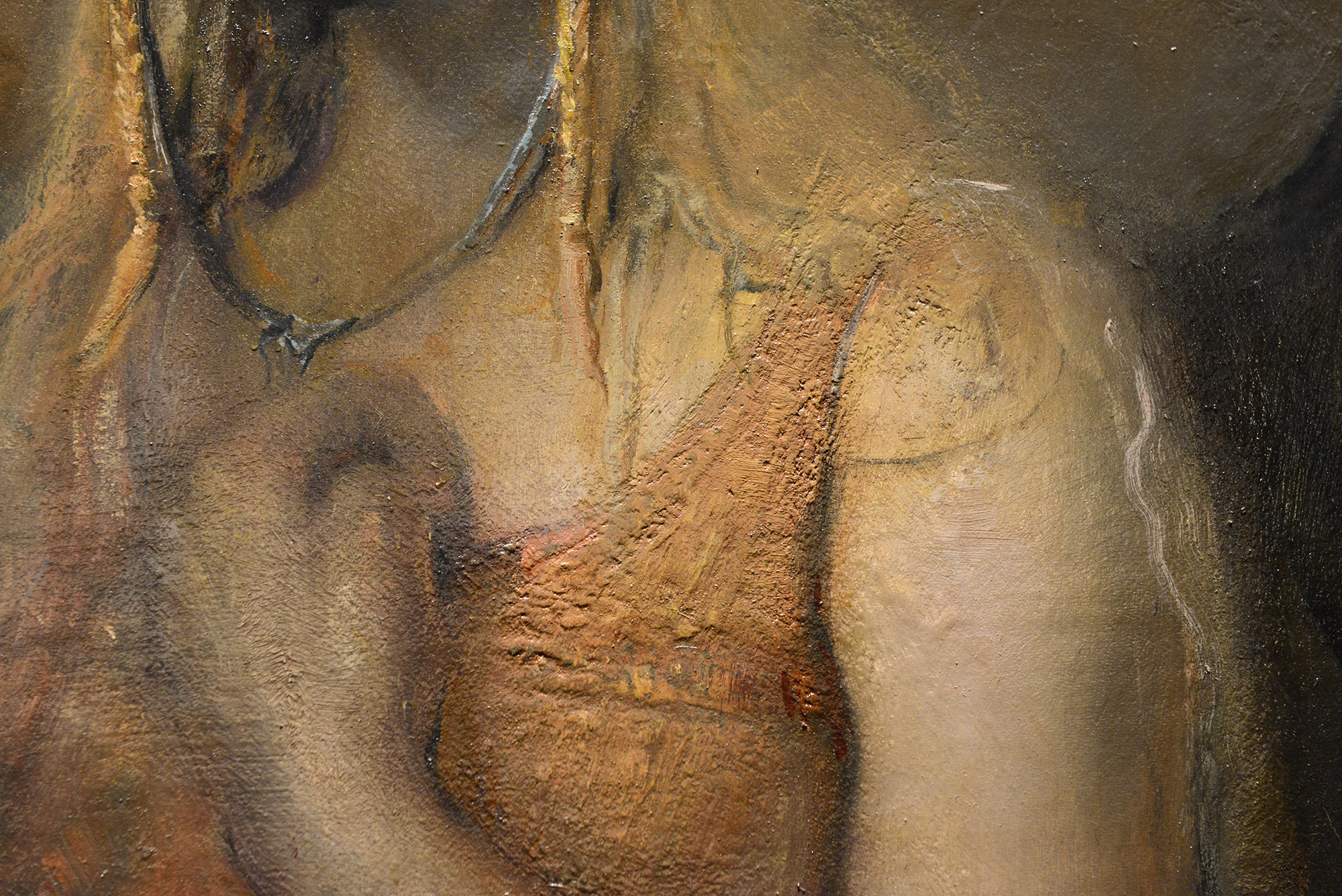 Odd Nerdrum Detalj. Bildet henger på Vestlia Resort på Geilo. Maleriet er en del av samlingen til The Gundersen Collection.