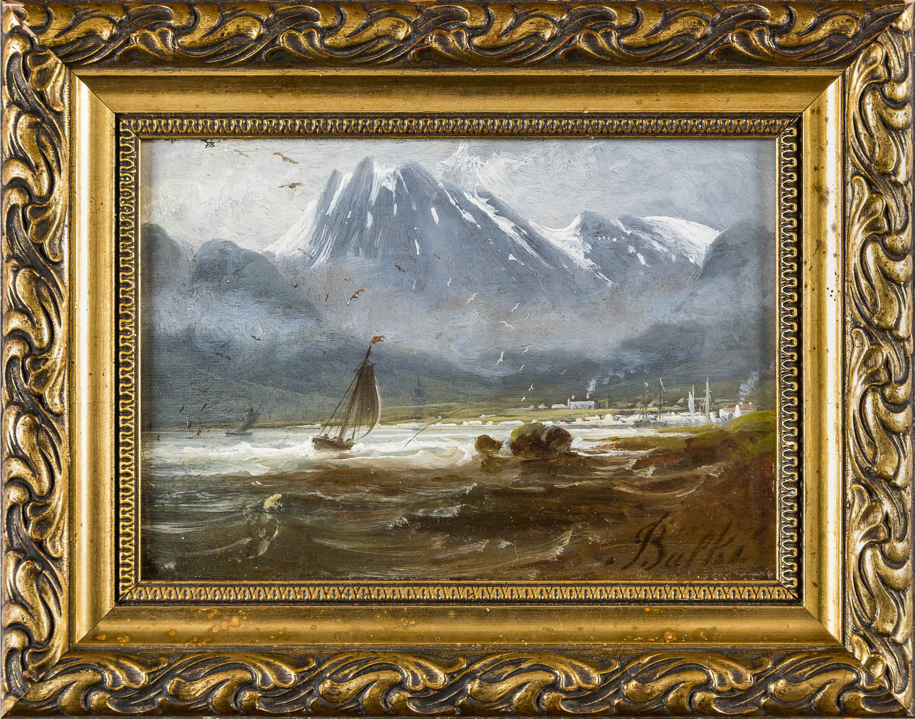 Havnen i Skjervøy The Gundersen Collection er en imponerende samling av kunst og norske bondeantikviteter. Store deler av samlingen er stilt ut på hotellet Vestlia Resort i fjellbygda Geilo, Norge. The Gundersen Collection har også Norges viktigste private samling med grafikk av Edvard Munch. Ikke minst flere håndkolorerte grafiske verk. Her ser vi Peder Balke, Havnen i Skjervøy. Olje på lerret, 12x17,5 cm.